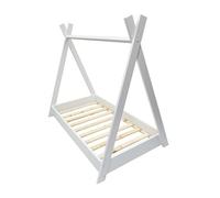 Lit maison 2 en 1 tente 160x80cm blanc