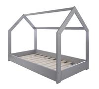 Lit cabane 160x80cm gris