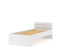 Lit MAJA 90x200 blanc mat avec sommier - tête de lit 70 cm système de meubles pour toute la pièce