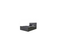 Lit matelasse 140 x 200 cm gris