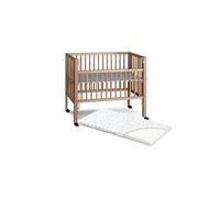 Lit Maxi Boxspring bois naturel avec matelas 90 x 50