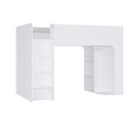 Lit mezzanine 90 x 190 cm avec rangements - Blanc - COLUMI