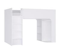 Lit mezzanine 90 x 190 cm avec rangements - Blanc - COLUMI