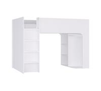 Lit mezzanine 90 x 190 cm avec rangements - Blanc - COLUMI