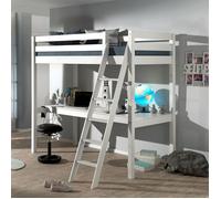 Lit Mezzanine 90x200 avec Bureau Pino - Vipack - Blanc - Enfant