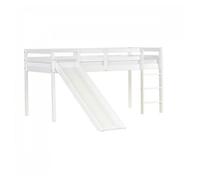 Lit Mezzanine Lattes, Chelle Et Toboggan 90x200 Cm