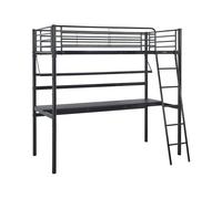 Lit mezzanine avec bureau "Alona" - 90 x 190 cm - Noir