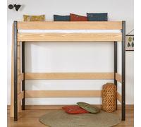 Lit Mezzanine Bois Massif Tino Noir Et Bois 90X190