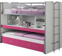 Lit mezzanine Bonny avec bureau et 3 couchages