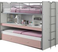 Lit mezzanine Bonny avec bureau et 3 couchages