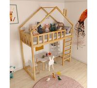 Lit mezzanine cabane hauteur 150 cm - NIKOLA 180x90 cm