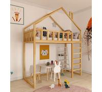 Lit mezzanine cabane hauteur 150 cm - NIKOLA 190x90 cm