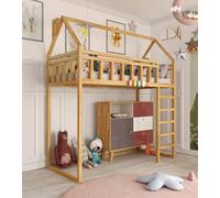 Lit mezzanine cabane hauteur 150 cm - ZOSIA PLUS 180x90 cm