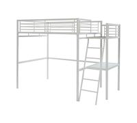 Lit mezzanine CASUAL II - 140 x 190 cm - plateforme bureau - Blanc