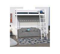 Lit mezzanine en bois massif blanc 90x190 - LT14036