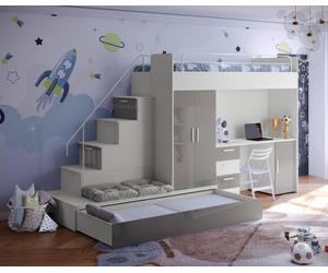 Lit mezzanine en bois – Une solution pratique pour la chambre d'enfant ou le studio.