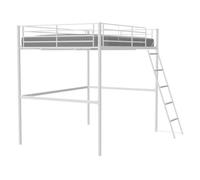 Lit mezzanine en métal - ELIOT - Blanc - 140 x 200 cm - Sommier inclus