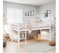 Lit enfant lit mezzanine superposés blanc bois pine 90x200 single