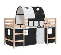 Lit mezzanine enfants avec tunnel Simple - 80x200 cm - L205.5 x P85.5 x H113.5 cm - Bois pin massif