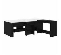 Lit mezzanine - Lit simple haut pour enfants avec bureau 2 pcs - vidaXL - chêne noir - bois d'ingénierie - 193 x 96 x 68,5 cm 117886