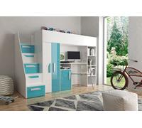 Lit mezzanine « Party 14 » pour enfants, 90 x 200 cm, finition brillante, couleur au choix