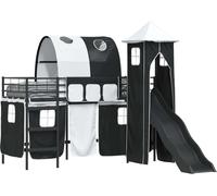 Lit mezzanine pour enfants Noir 90 x 190 cm Métал