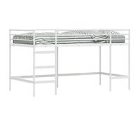 Lit mezzanine pour enfants - vidaXL - Blanc - Métal - 207x104x116.5 cm - 25.5 kg - Design moderne - Espace de rangement