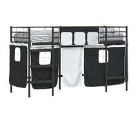 Lit mezzanine pour enfants - vidaXL - Rideaux - Métal - Noir - 90x190 cm - Respirant - Espaces modernes - Design créatif