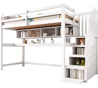 Lit mezzanine pour enfants Vortex 90 x 200 cm – Avec bureau intégré et espace de rangement – Lit mezzanine pour enfants – Avec barrière de sécurité