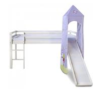 Lit Enfant Lit Superposé 90x200 Tour De Toboggan Lit D'Enfant Bois Blanc