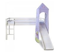 Lit Enfant Lit Superposé 90x200 Tour De Toboggan Lit D'Enfant Bois Blanc