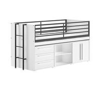 Lit mi-haut 90x200 sam blanc