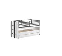 Lit mi-haut 90x200 sam blanc avec gigogne