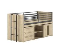 Lit mi-haut 90x200 sam nat-noir