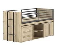 Lit mi-haut 90x200 sam nat-noir Marron G