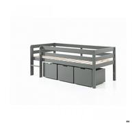 Vipack Lit enfant Pino mi-haut 3 tiroirs Gris