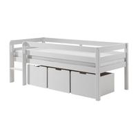Lit Mi-Hauteur + 3 Tiroirs Blanc