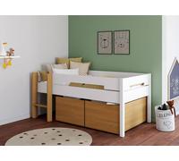 Lit Mi-hauteur Avec Rangements Milo Blanc 90X190