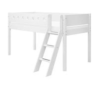 Lit mi hauteur Lit mi-hauteur WHITE 90x200 avec échelle inclinée