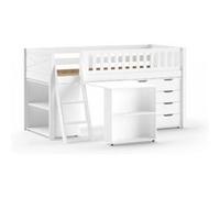 VIPACK - SCOTT lit de jeu, LF 90 x 200 cm, avec bureau, étagère et commode à tiroirs