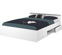 Lit moderne blanc mat pour adultes, 140 x 200 cm