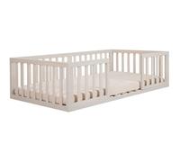 Lit Bébé Montessori Au Sol Avec Protection Antichute Beige Sable 70X140