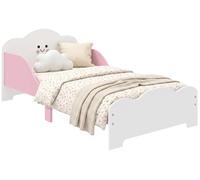Lit Montessori pour enfants de 3 à 6 ans, en bois, avec bords surélevés et motifs attrayants, idéal pour une chambre d'enfant, couleur rose
