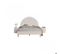 Vipack Lit Moon 140x200 cm Blanc avec pouf