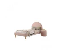 Lit moon 90x200cm rose avec pouf