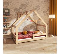 Lit NeedSleep® House avec barrière et cheminée 90x180 cm - symétrique