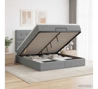 Lit ottoman avec matelas avec tête de lit Tissu Réglable Rangement vidaXL vidaXL