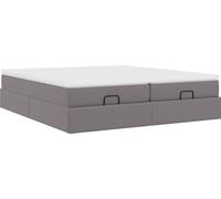 Lit Ottoman avec matelas Gris 160x200 cm Similicuir