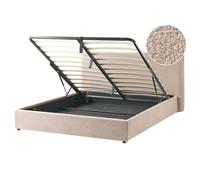 Lit ottoman Bouclé LAVAUR 160 x 200 cm Taupe