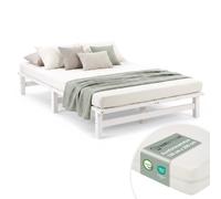 Lit Palette 120x200 Blanc Matelas H2 Sommier Bois Massif Lit Double Homestyle4u